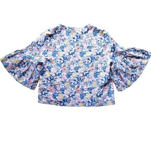 See By Chloe Ruffle Sleeve Shirt Rainbow Print 42